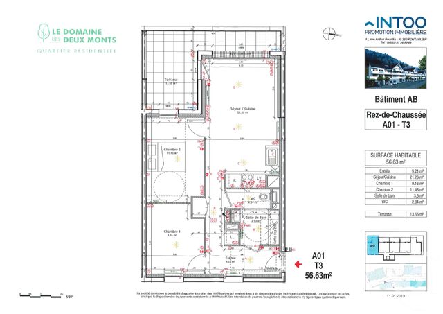 Afficher la photo en grand Appartement F3 à vendre - 3 pièces - 56.63 m2 - JOUGNE - 25 - FRANCHE-COMTE - Century 21 Avenir Immobilier